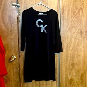 Calvin Klein black long sleeve lounge dress